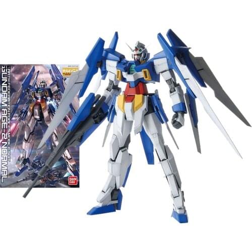 Bandai Gundam Model Kit Anime Figure MG 1/100 Gundam AGE-2 Normal Genuine Gunpla Model Action Toy Figure Toys for Children