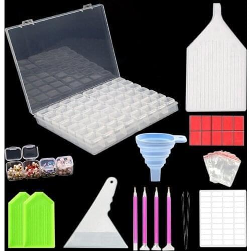 Diamond Painting Tools Sets with 56/28 Cells Plastic Storage Box Tools Accessories Sets for Diamond Painting Embroidery Sale