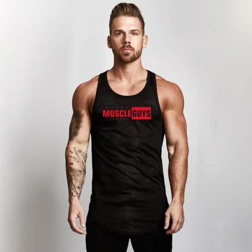 New Mesh Tank Top Men Fitness Shirt Fashion Cotton Sleeveless Shirts Mens Singlets Bodybuilding Workout Gym Vest Fitness Men