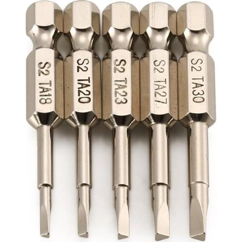 New 5 PCS S2 Steel Magnetic Triangle Head Screwdriver Bits 50mm 1/4 Hex Shank Nozzle Pneumatic Screwdriver Electric Head