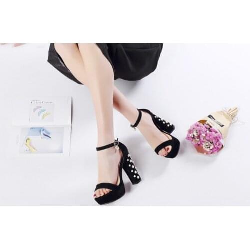 2020 summers new slim, fresh, all-around one word, open toe, fine heel, super high heel waterproof platform sandals for women