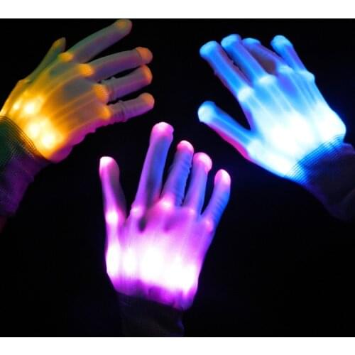 Multicolor LED Luminescence glove Creative stage props Hand Shadow Dance Performance Customizable colours