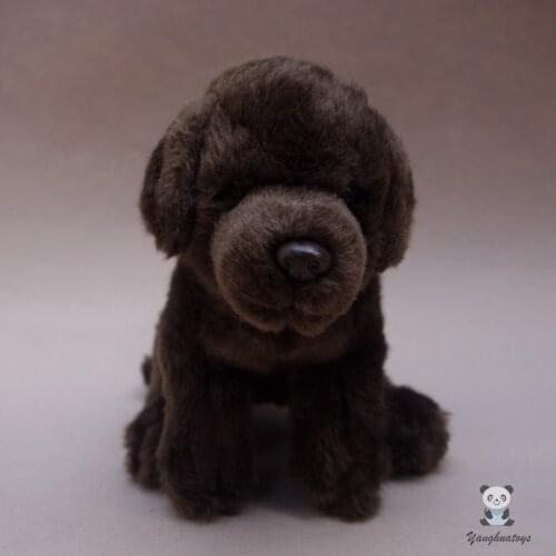 Real Life Plush Dog Dolls Soft Kids Toy Holiday Gifts Brown Labrador Stuffed Animal Model