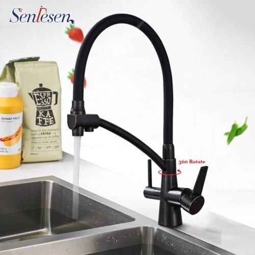 Brand New Kitchen Sink Faucet Tap Pure Water Filter Mixer Crane Dual Handles Purification Kitchen Hot and Cold Faucet