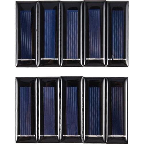 Top 10Pcs Mini Solar Panel New 0.5V 100mA Solar Cells Photovoltaic panels Module Sun Power battery charger DIY 53*18*2.5mm