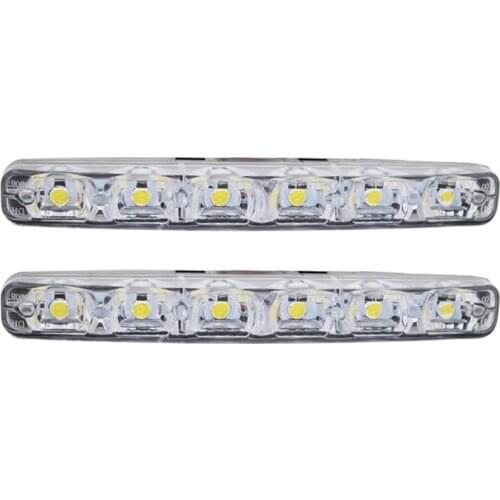 SELYNDE 2PCS/Set Universal Car Light Daytime Running Auto Lamp DRL Auxiliary Light In The Day Day Light Super White 6 LED