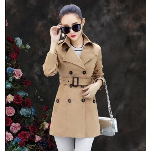 Casaco Feminino Plus Size Trench Coat For Women Windbreaker Outwear Clothes Elegant Coat Women Abrigo Mujer KJ125