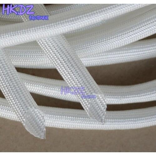 1-50Meters 1~40mm 600 Degree Celsius High Temperature Braided Soft Fiberglass Sleeving Fiber Glass Tube White Insulating Tube