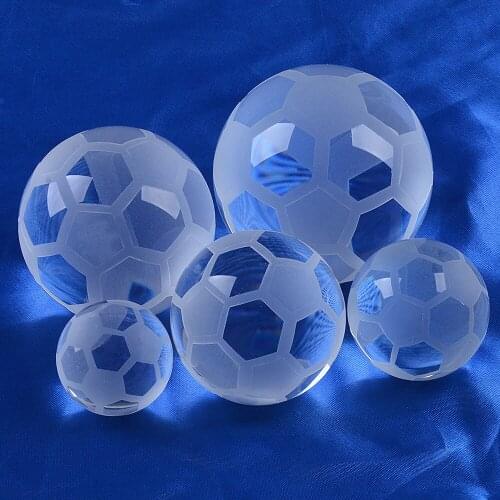 1pcs/lot Crystal Football Ornament Glass Ball Sphere ORB Home Table Decor Unique Gift