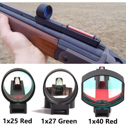 Tactical Green Fiber Red Green Dot Sight Scope Holographic Sight Fit Shotgun Rib Rail Hunting Shooting