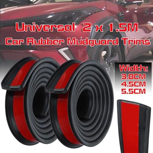 2pcs Universal Rubber Car Wheel Arch Protection Moldings Anti-collision Mudguard Car Wheel Protection Wheel Sticker