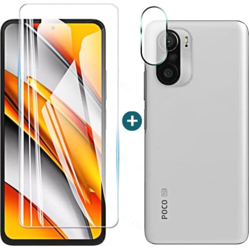 2 In 1 POCO F3 Glass Protective Screen for Xiaomi Poco X3 Pro NFC Screen Protector on Xioami Poco X3pro X 3 M3 Pro 5g Tempered