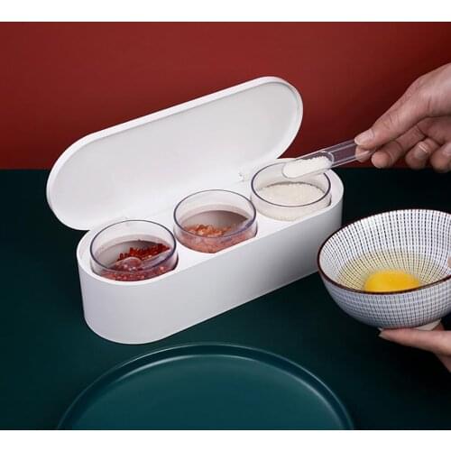 2021 Kitchen Seasoning Jar Set Fashion Simple Seasoning Box Plastic Seasoning Storage Box Household Salt Shaker Seasoning Box