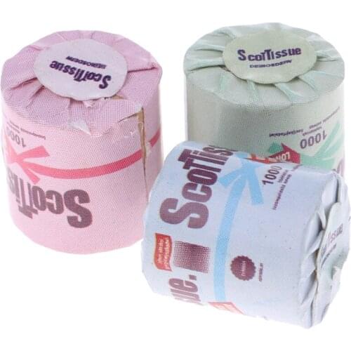 3Pcs 1:12 scale Dolls House Miniature Bathroom Living Room Accessory Mini Toilet Paper Tissue