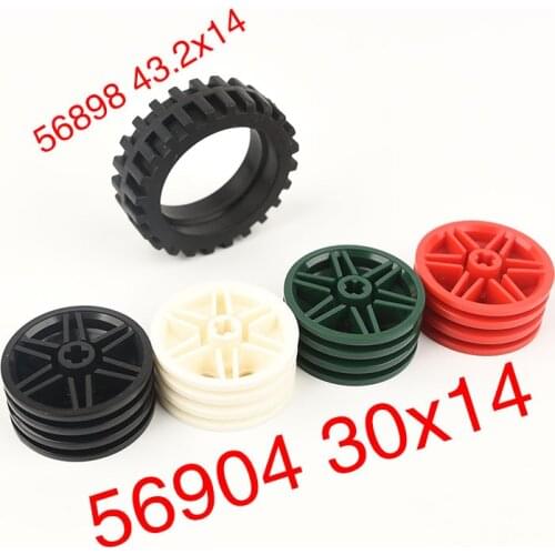 4pcs 56904 56898 High-Tech building block tire hub MOC 30x14mm DIY childrens education assembly car parts