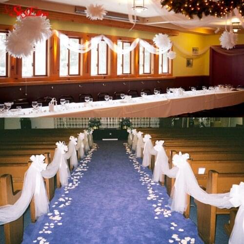 5meter/lot width 45cm sheer crystal organza tulle roll fabric for wedding party decoration organza chair sashes 8z SH015