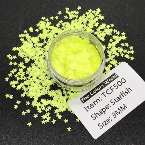TCT-151 Starfish Neon Color 3MM Solvent Resistant Nail Glitter Nail Art Nail Polish Makeup Face Glitter Handwork DIY Decoration