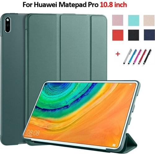 For Huawei Matepad Pro Case Funda 10 8 inch PU Leather Soft Back Stand Tablet Cover For Huawei Matepad 10.8 Case Cover + Pen