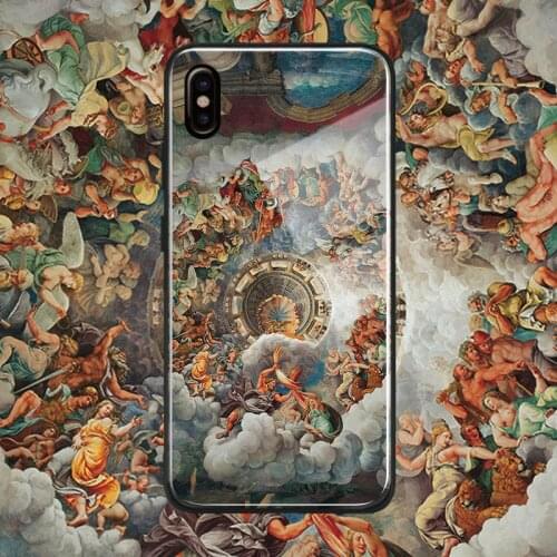 Baroque fresco painting art aesthetic soft silicone glass Phone case cover For iPhone SE 6s 7 8 Plus X XR XS 11 12 mini Pro max