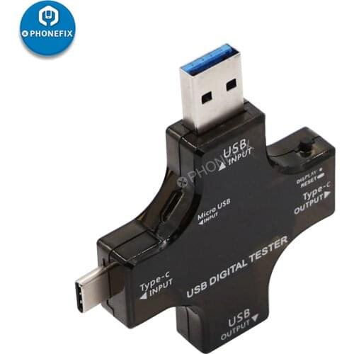 Digital Voltage Current Multimeter Detector USB Type C Tester for Mobile Phone Repair Power Bank Charger Indicator