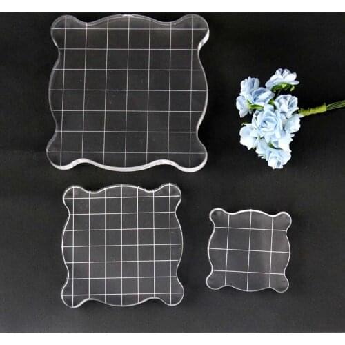 DABOXIBO Lined Stamp Block Transparency Acrylic pad for DIY Scrapbooking Clear stamps DIY Scrapbook photo album Decorative