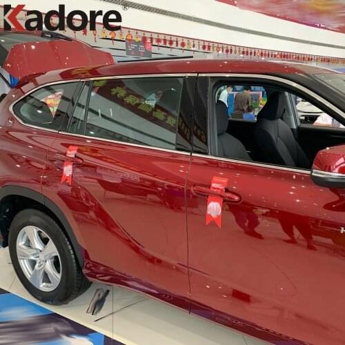 For Toyota Highlander Hybrid 2021 2022 Stainless Steel Car Upper Window Cover Trim Frame Garnish Moulding Exterior Accessories