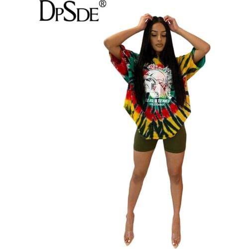 2020 hot sale fashion women street hip hop style sets short sleeve round neck top ealstic short pants printed two piece sets