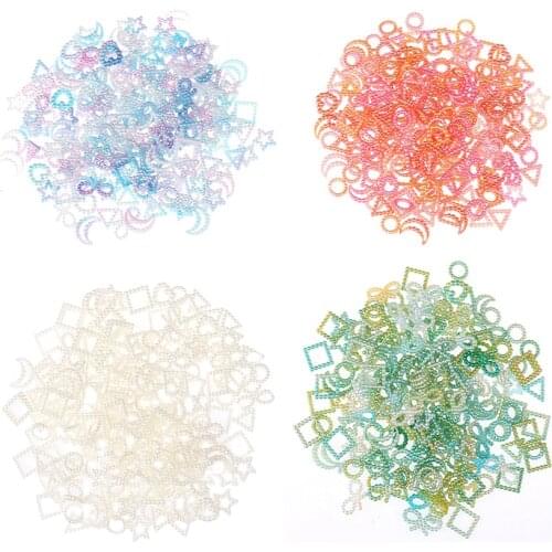 20g Mixed Moon Star Resin Fillings ABS Pearl Bow Heart Flatback Resin Cabochons Shaker Pendants Molds Fillers Jewelry