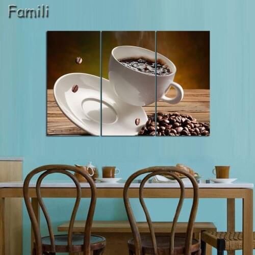 Unframed 5Pcs Coffee Cup Modern Paintings for Living Room Wall Art Canvas Painting On The Wall Home Decor Kitchen Oil Painting
