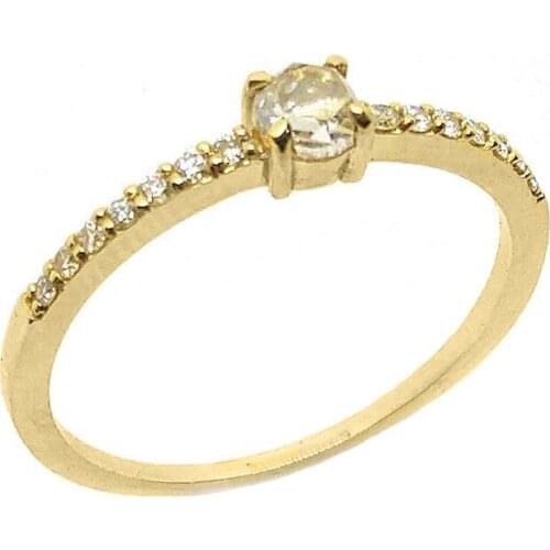 14k Gold Natural Diamond Light Ring EY1462