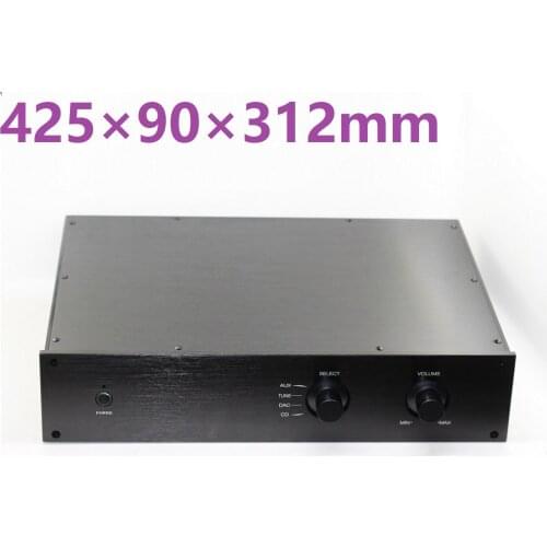 Preamplifier Housing DIY Aluminum DAC Decoding Shell Hi-End Rear Class Power Amplifier Chassis W425 H90 D312