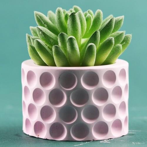 Round Flowerpot Concrete Silicone Mold For Succulent Plants Storage Jar Plaster Gypsum Mould Cement Clay Molds Home Decoration