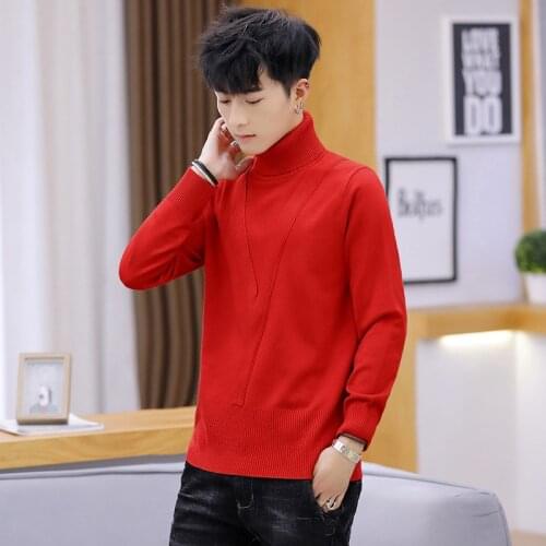 Mens Sweaters Turtleneck Casual New Fashion Men Sweater Winter Long Sleeves White Red Black Green Gray Pullovers Daily Sweaters