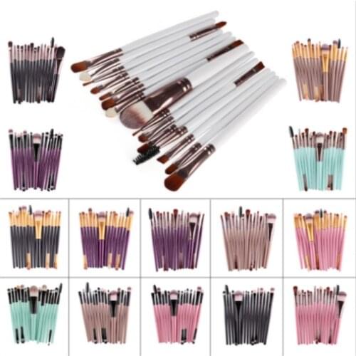 15Pcs/Kit Makeup Brushes Set Eye Shadow Brow Eyeliner Eyelash Lip Foundation Power Cosmetic Make Up Brush Tool / by dhl 50sets