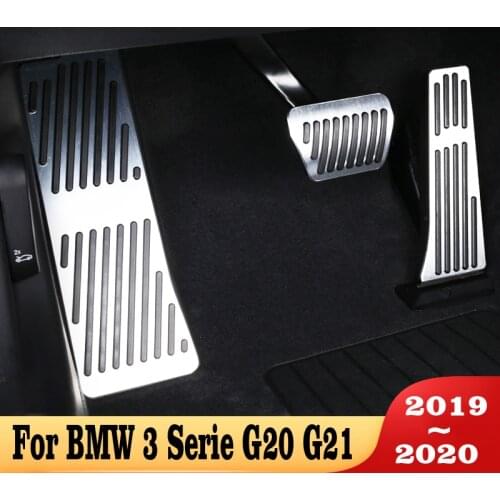 Ar Accelerator Brake Pedal Footrest Pedal Plate Cover For BMW 3 Serie G20 G21 2019 2020 Car Styling Accessories