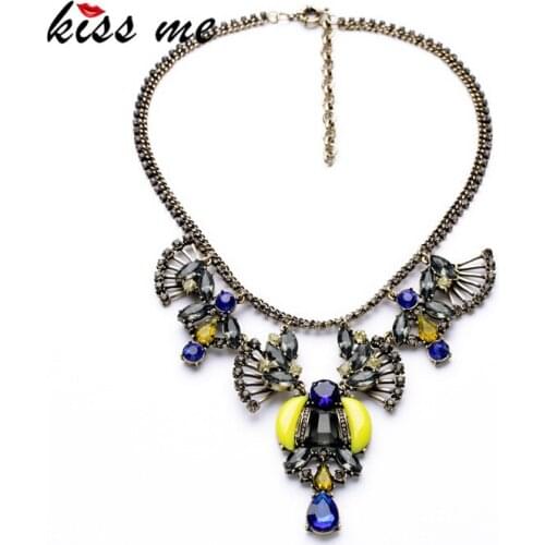 New Styles Statement Fashion Elegant Resin Stone Luxury Pendant Banquet Necklaces &Pendant 2017