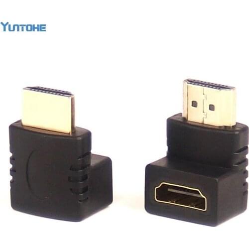 Wholesale 100pcs/lot HDMI-compatible Male To Female Cable Adapter Converter Extender 90 Degree Angle for 1080P HDTV