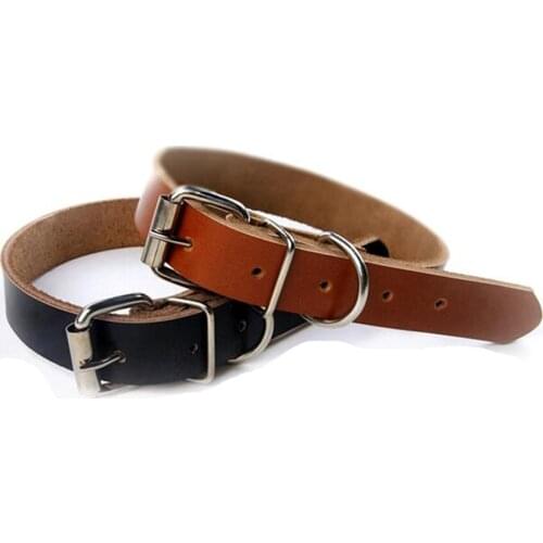 Puppy Dogs Collar PU Leather Cat Supply Collars Pet Neck Strap Adjustable Leather Pet Puppy Collars for small large dogs leash