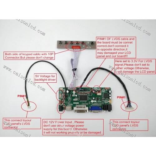 NT68676 LCD controller board support DVI VGA AUDIO for 10.4 inch LCD panel 800X600 G121SN01 V4