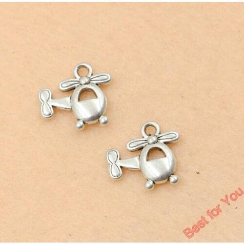 20pcs Tibetan Silver Tone Vintage Helicopter Charms Pendants Handmade Jewelry Diy Jewelry Making 14x15mm