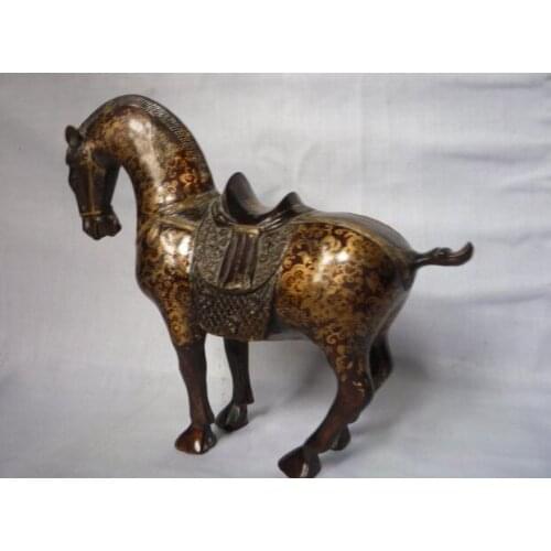 Rare Qing Dynasty Bronze Horse Statue/ Sculpture Free shipping
