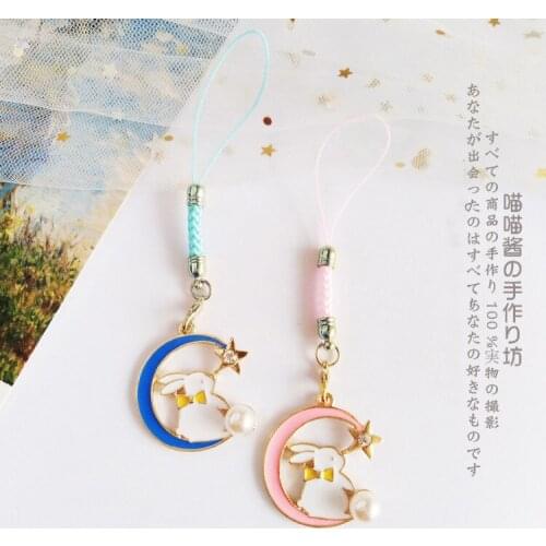 Luxury Rabbit Decor Strap Lanyards for iPhone Samsung Keys Mobile Phone Strap Hanging Rope Phone Charm Gifts