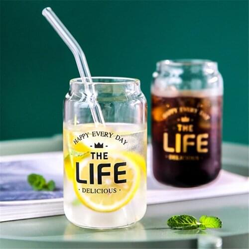 350ml Glass Cup Light Luxury Milk Tea Juice Coffee Mug Nordic Home Water Cups Ins Creative Transparent Mugs