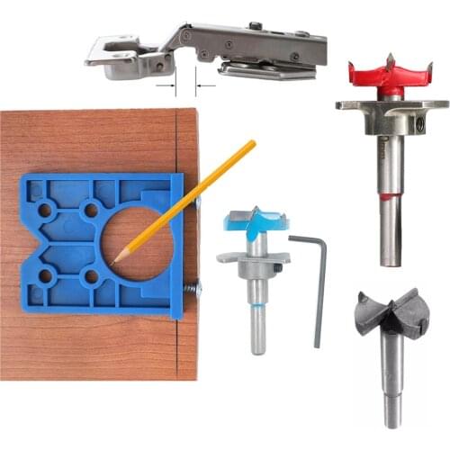 Hige quality 35MM Carbide Tipped Hinge Cutter Wood Positioning Drill Bit Reamer With Guide//Guide Locator