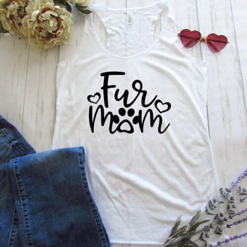 Graphic Funny Tee Shirt New Summer Racerback Gym Workout Tanks Dog Cat Lover Gifts Vest Fur Mom Paw Heart Print Tank Tops Women