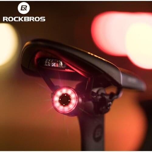 ROCKBROS Waring Bike Tail Light USB Charge Water-resist Rear Light Double Bracket 7 Colors Cycling Light Lamp Bike Accessories