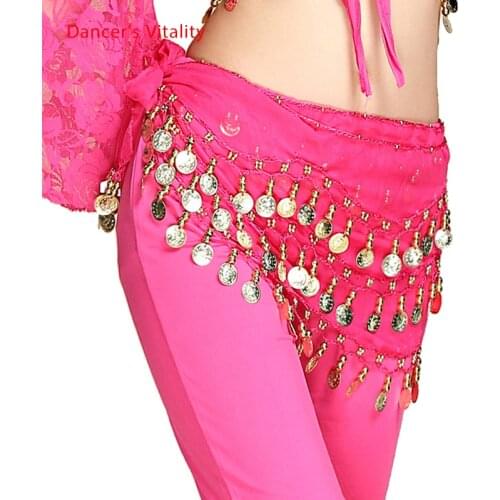 Belly Dance Belt Costumes Sequins Tassel Belly Dance Hip Scarf for Women Belly Dancing Belts Indain Wavy Line Coin Dance Belt