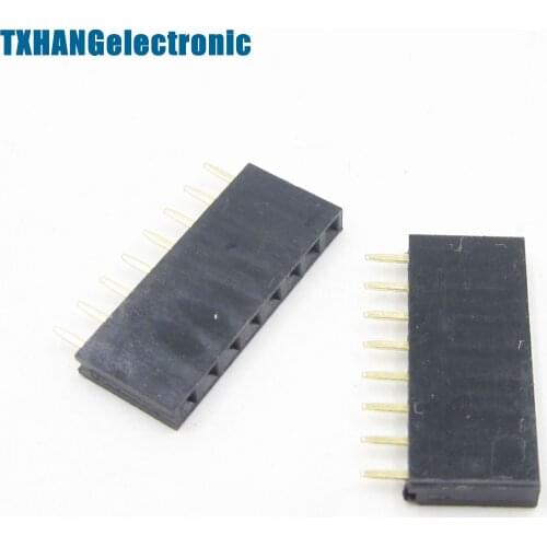 100PCS 1x8 Single Row 8 Pins PCB Socket Female Header 2.54mm diy electronics