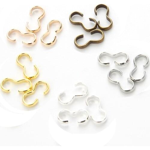 100pcs/lot 4x8mm W-Shaped Buckle Clasp Connectors Gold Clasp Connector For Jewelry Making Finding Bracelet Accessories Supplies