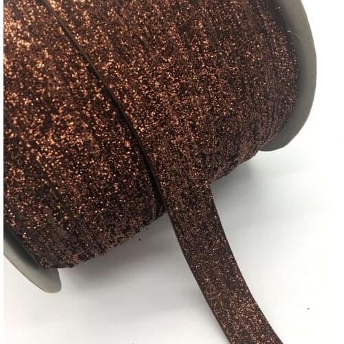 3 Yards 1"(25mm)Wide Glitter Brown Velvet Ribbon Headband Clips Bow Wedding Decoration #02